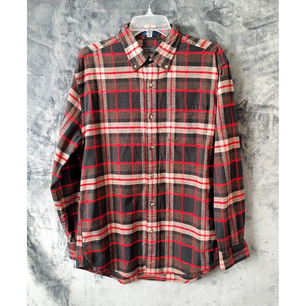 Pendleton Mason‎ Men's Medium Red Plaid Flannel Long Sleeve Button Down Shirt
